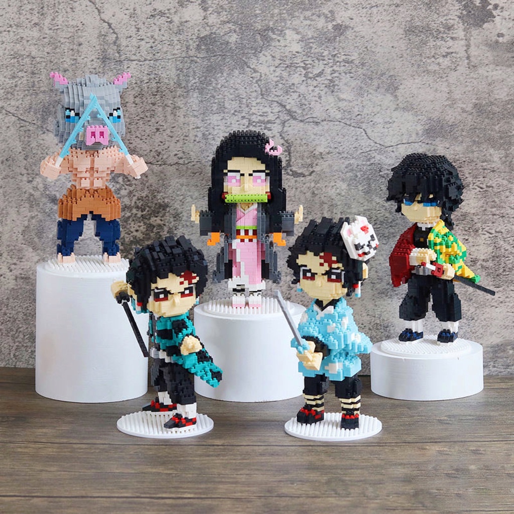Mô Hình Lắp Ráp Iego Anime Thanh Gươm Diệt Quỷ Nhân Vật Hoạt Hình Demon Slayer Tanjiro, Nezuko, Gyzu, Inosuke, Zenisu