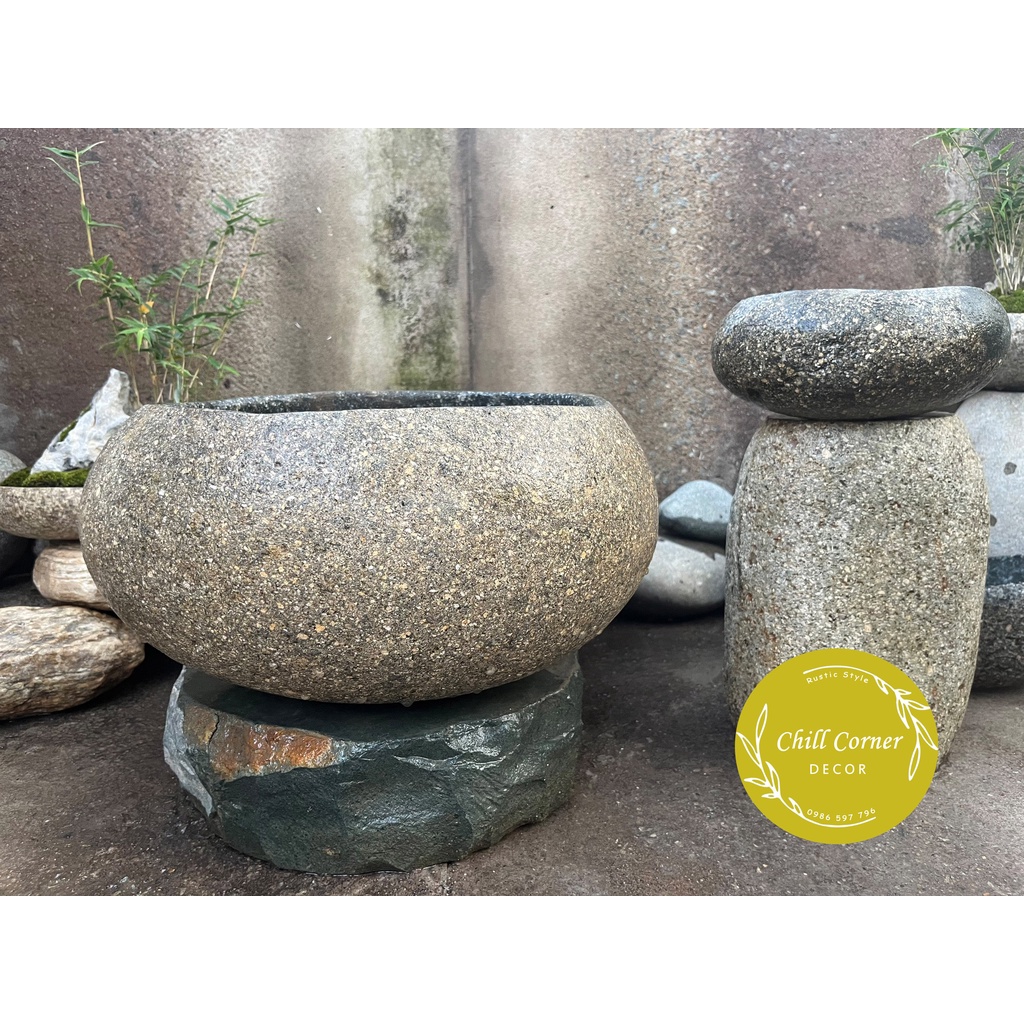Chậu Đá Cuội Nuôi Cá Bảy Màu - Hồ Cá Đá Cuội - Chillcorner