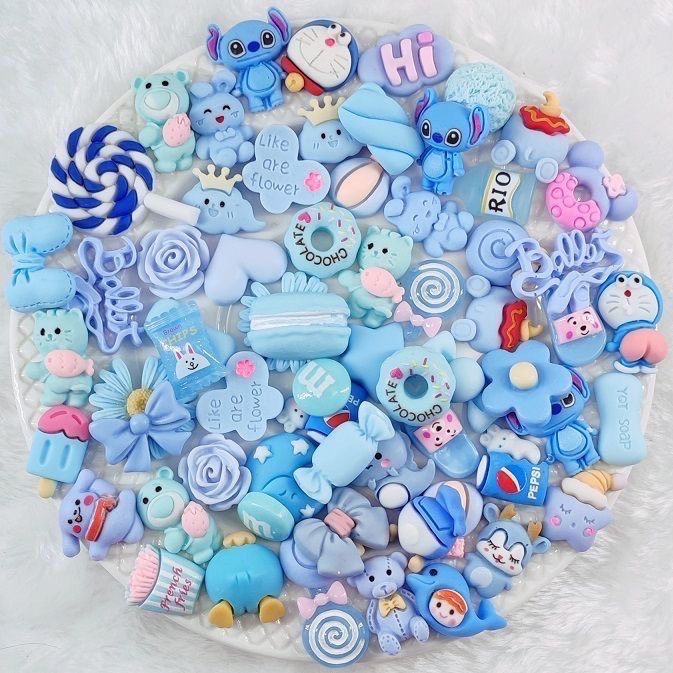 Set 10 charm trang trí làm đồ handmade, sticker gắn bình nước cá nhân, giao hình ngẫu nhiên