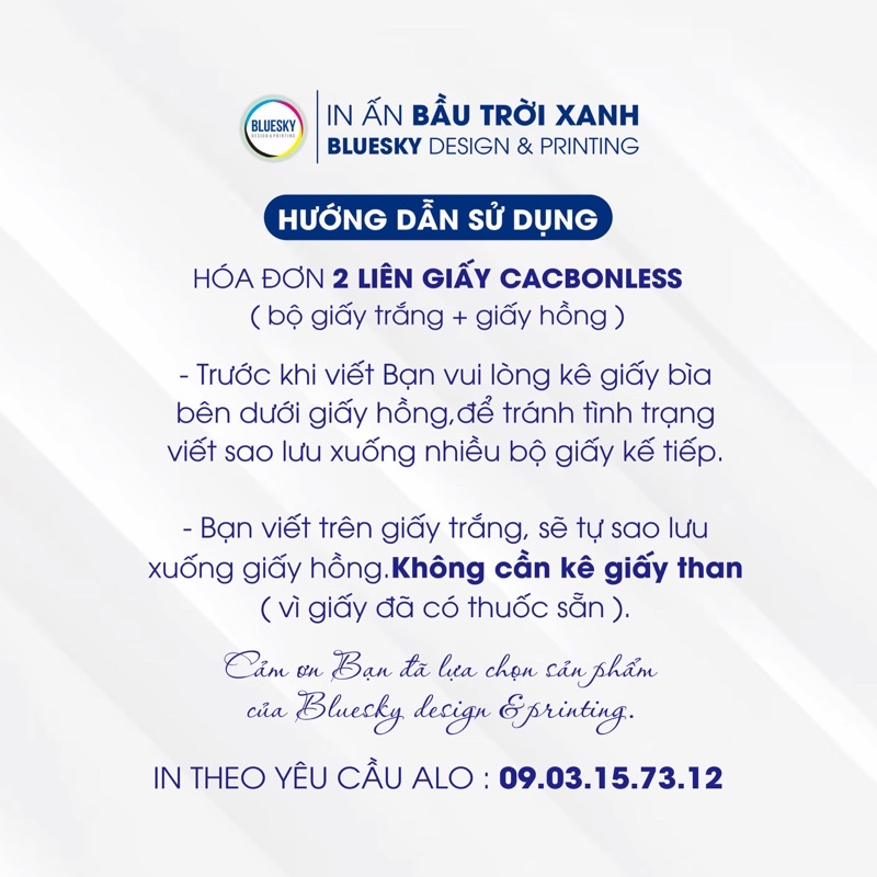Biên lai GIAO HỤI  1 liên, 2 liên 100 tờ/quyển