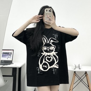 Áo thun cotton in "Thỏ PEACE" (ảnh thật shop tự chụp)