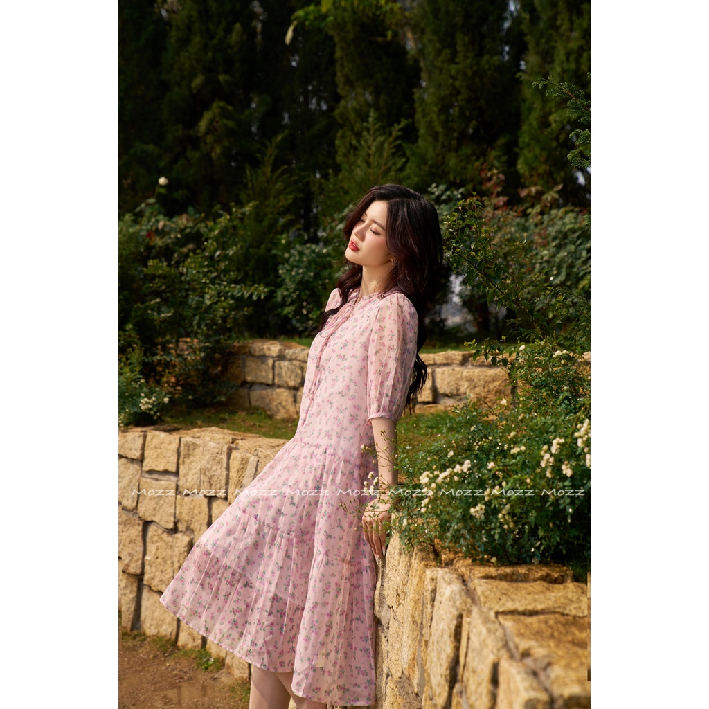Váy hoa tím babydoll
