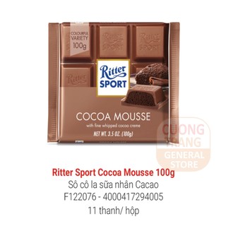 Sô cô la thanh vuông Ritter Sport nhiều vị 100g