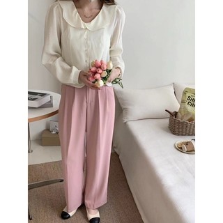 Áo sơmi lụa cổ sen