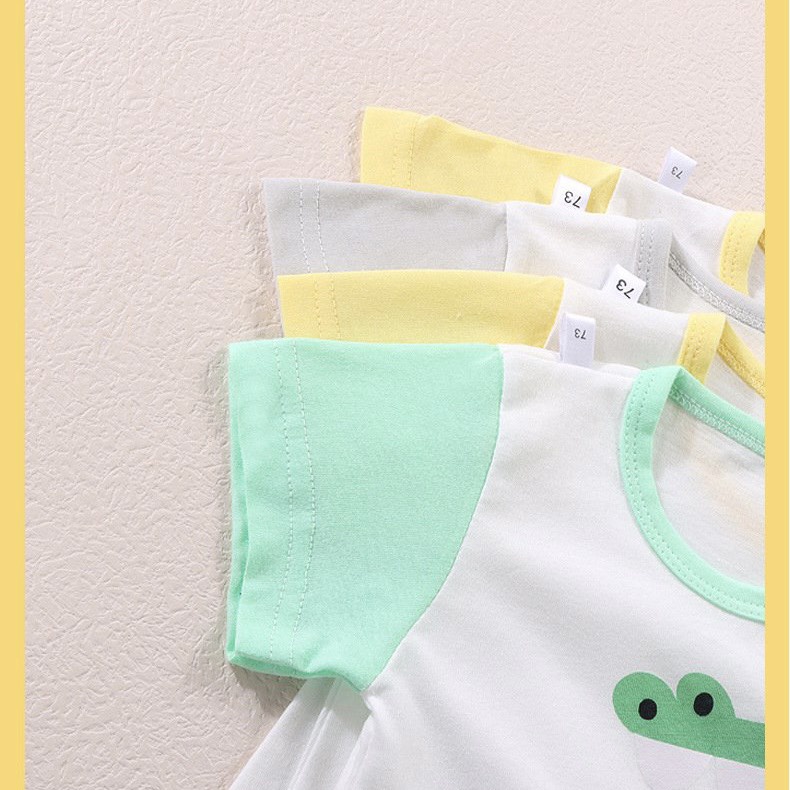 Body cộc tay trắng in hình cute cho bé trai bé gái mặc hè thu hàng Quảng Châu xuất Nhật