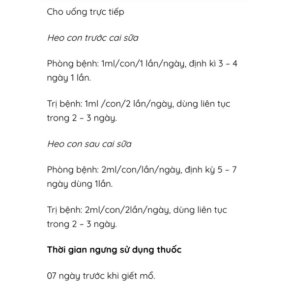 METRIL ORAL tiêu chảy heo, trâu, bò