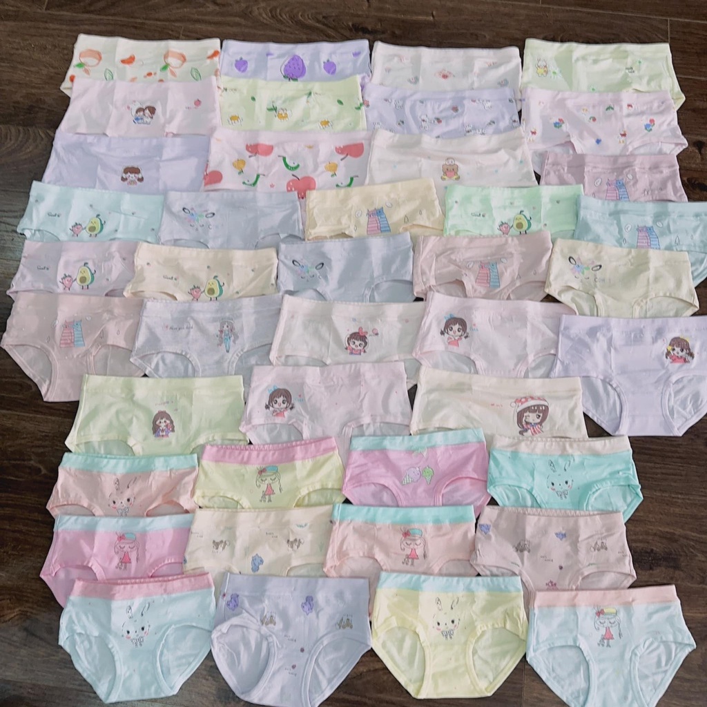 Set 3 quần chip bé gái chất cotton cao cấp cho  bé từ 8-30kg