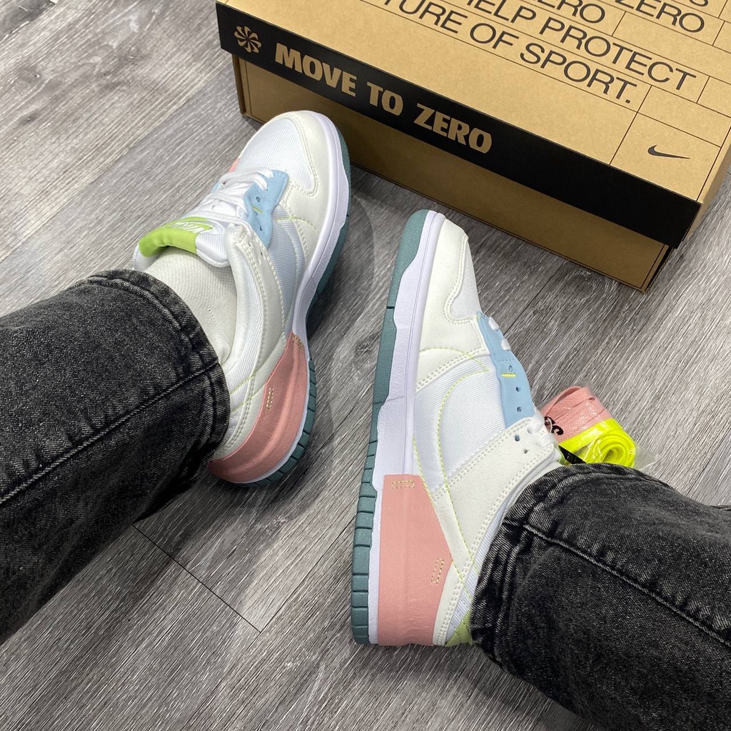 Full box+quà tặng🎁Giày sneaker _𝗻𝗶𝗸𝗲_sb dunk disrupt 2 “easter” cầu vòng 7 màu thể thao nữ