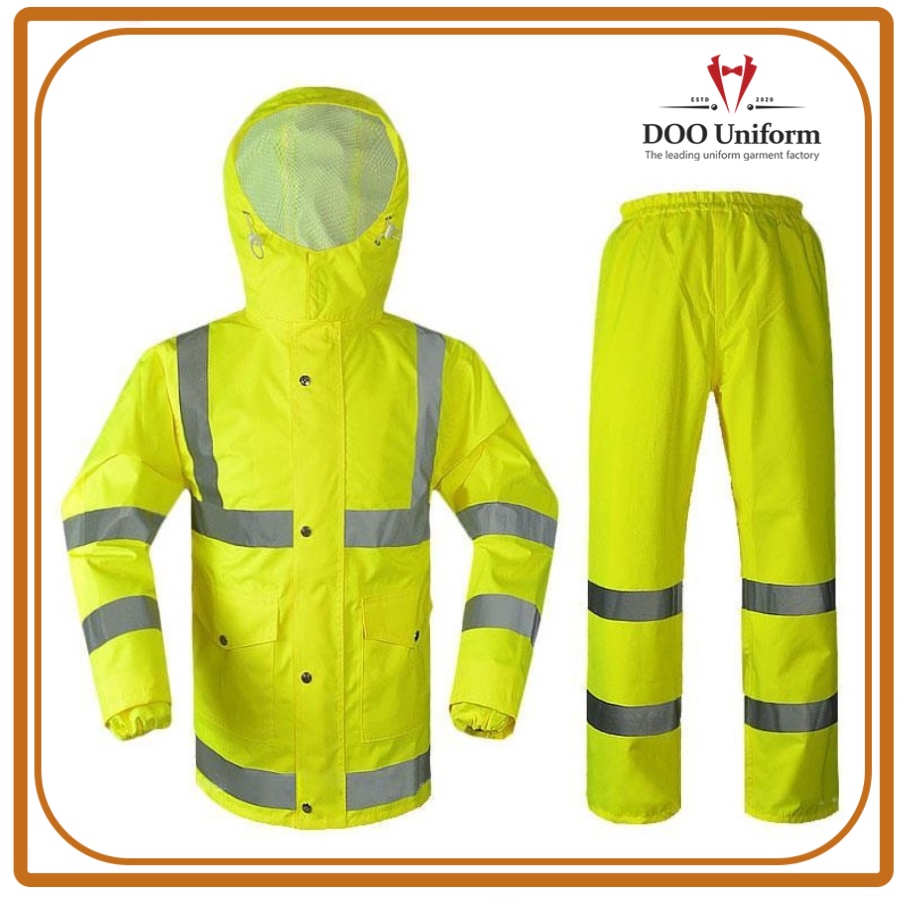 Bộ quần áo mưa phát quang cảnh sát giao thông