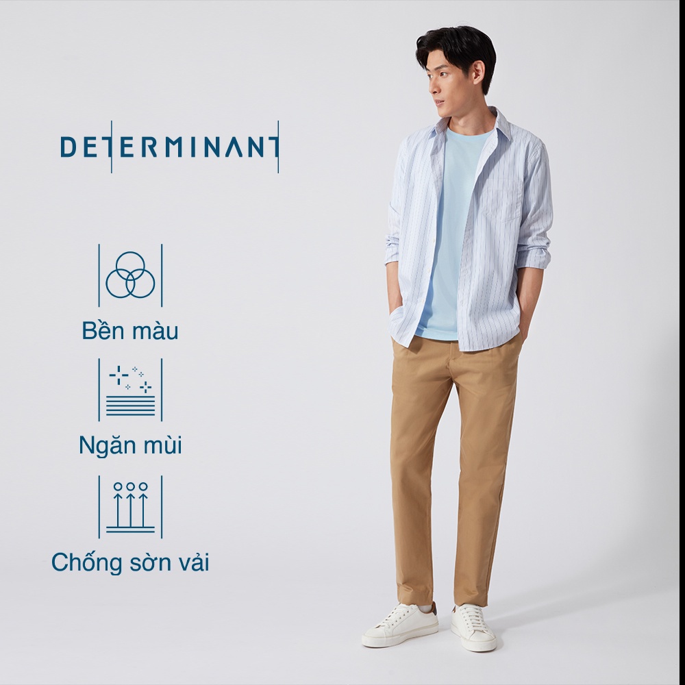 Áo thun nam Jersey Cotton thấm hút thoáng mát thương hiệu Determinant - màu Xanh nhạt [T01]