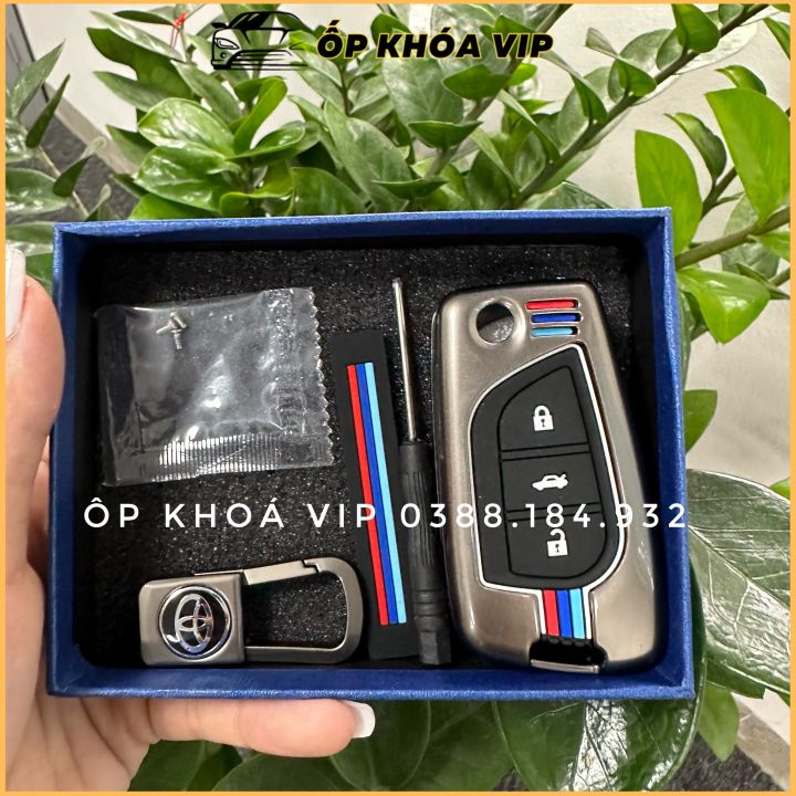 Ốp khóa kim loại bằng hợp kim cao cấp xe ô tô Toyota Fortuner, Innova, Altis, Hilux Mẫu Chìa Cơ