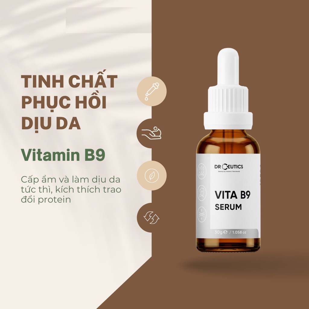Tinh Chất Hỗ Trợ Quá Trình Phục Hồi Và Cấp Ẩm Cho Da DrCeutics Vita B9 Serum 30g