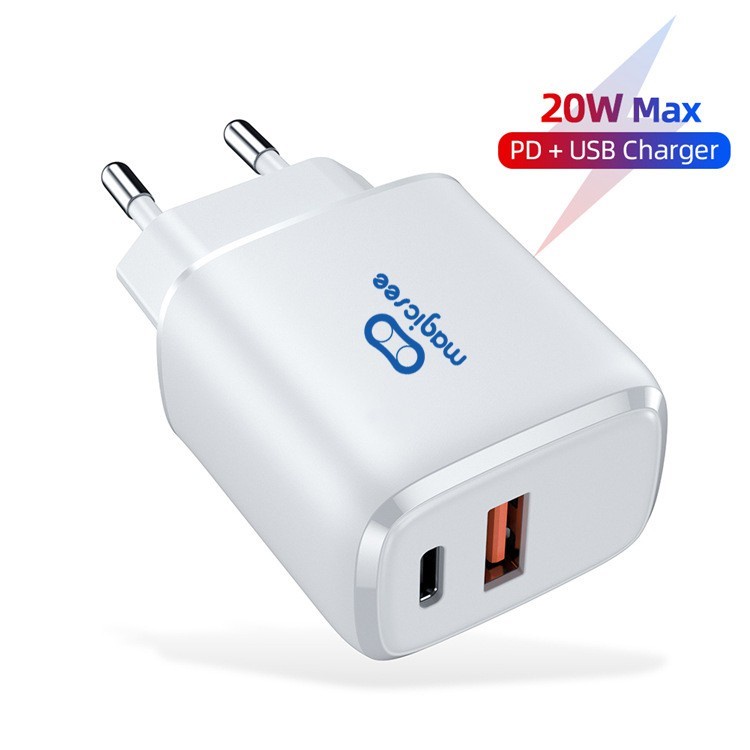 Củ sạc nhanh Ip 20W Magicsee E1 PD20W cho Ip 11, 12 2 cổng sạc Type-C và USB 3.0