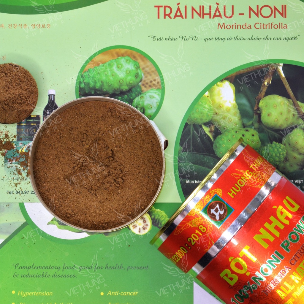 Bột Nhàu Nguyên Chất Hương Thanh, NoNi Powder 100%, Làm Từ Quả Nhàu Chín, Giúp Bổ Xương Khớp, Tăng Đề Kháng, Hộp 500g