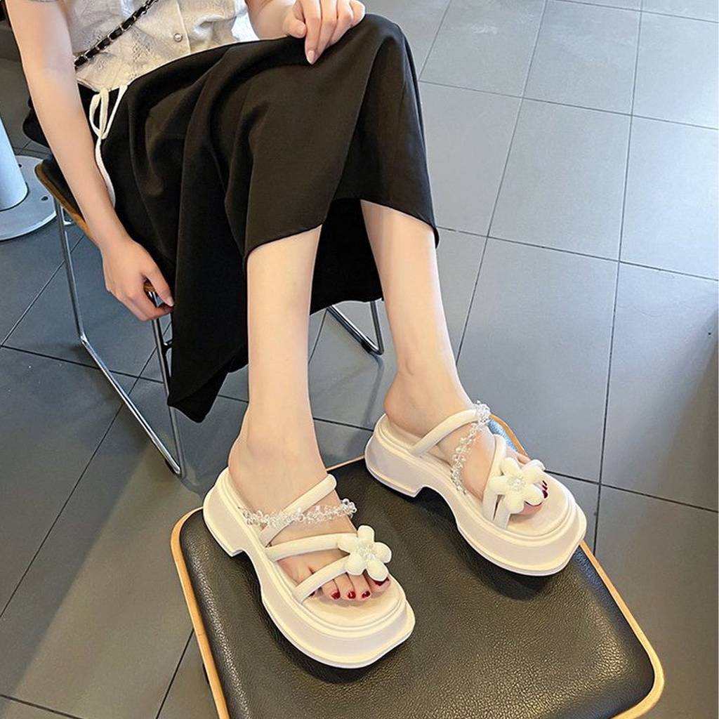 ❤ Dép Sandal Hở Ngón Đế Dày Thời Trang Đi Biển Mùa Hè Dành Cho Nữ