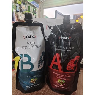 Nhuộm phủ bạc young chính hãng đen, nâu 500ml*2