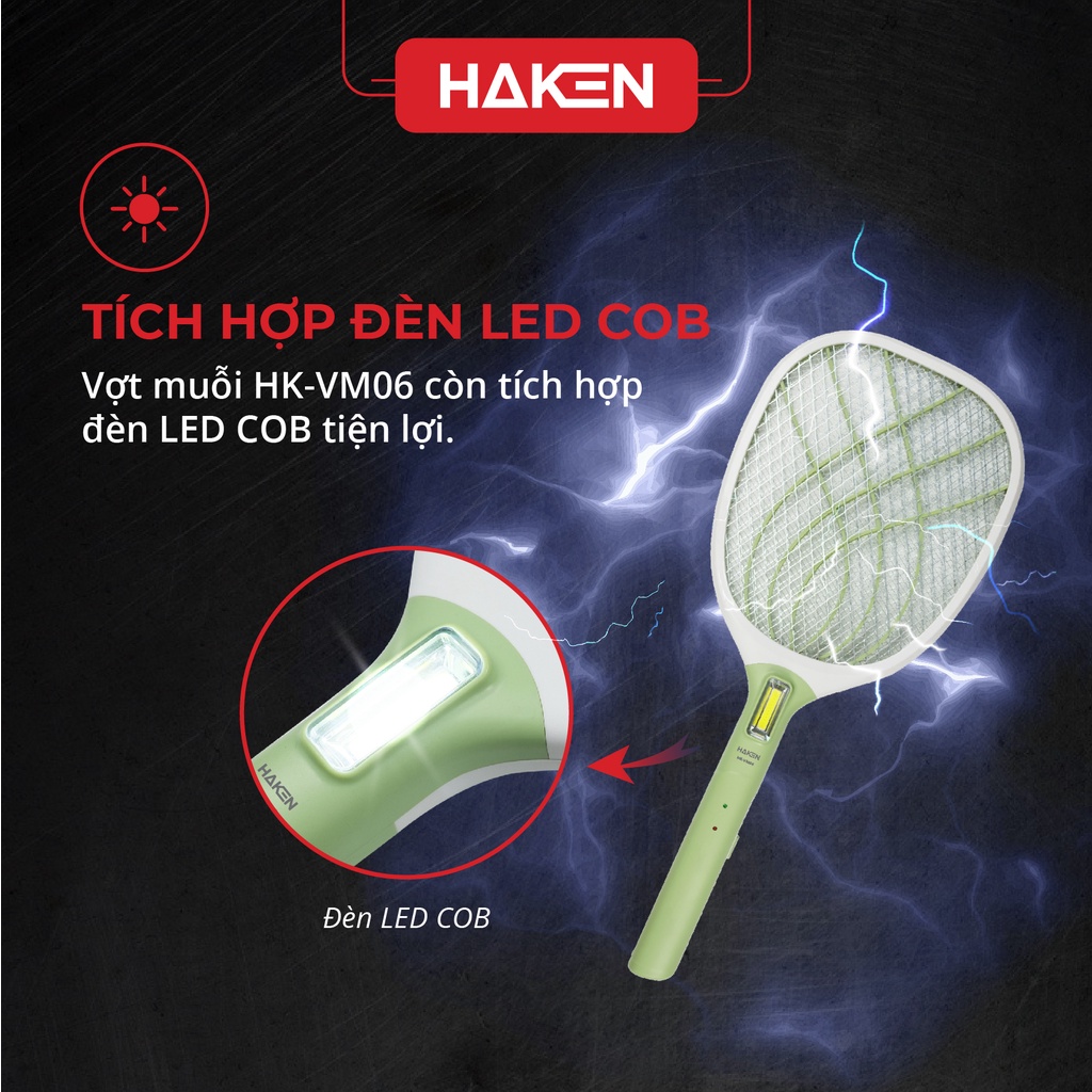 Vợt bắt muỗi HAKEN - Pin lead acid, Model HK-VM05/06