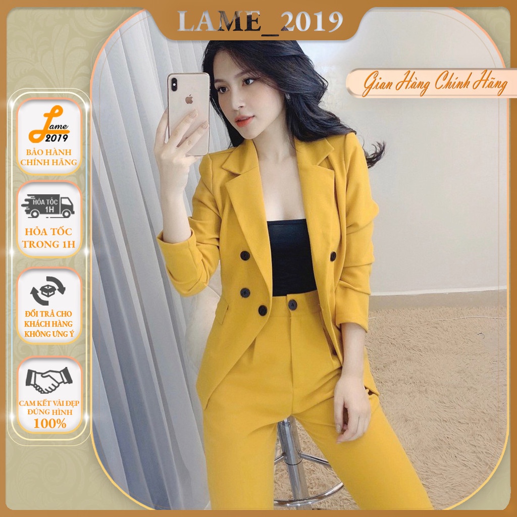 Bộ Vest công sở nữ hàng thiết kế cao cấp trẻ trung, sang trọng, đi làm đi chơi đi tiệc phong cách Hàn Quốc