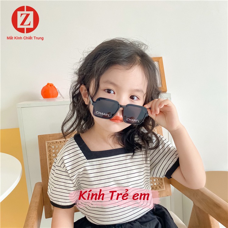 Kính hoạt hình cho bé Phong Cách Hàn Quốc Form Vuông sành điệu thương hiệu Chanfl cao cấp mã H8833