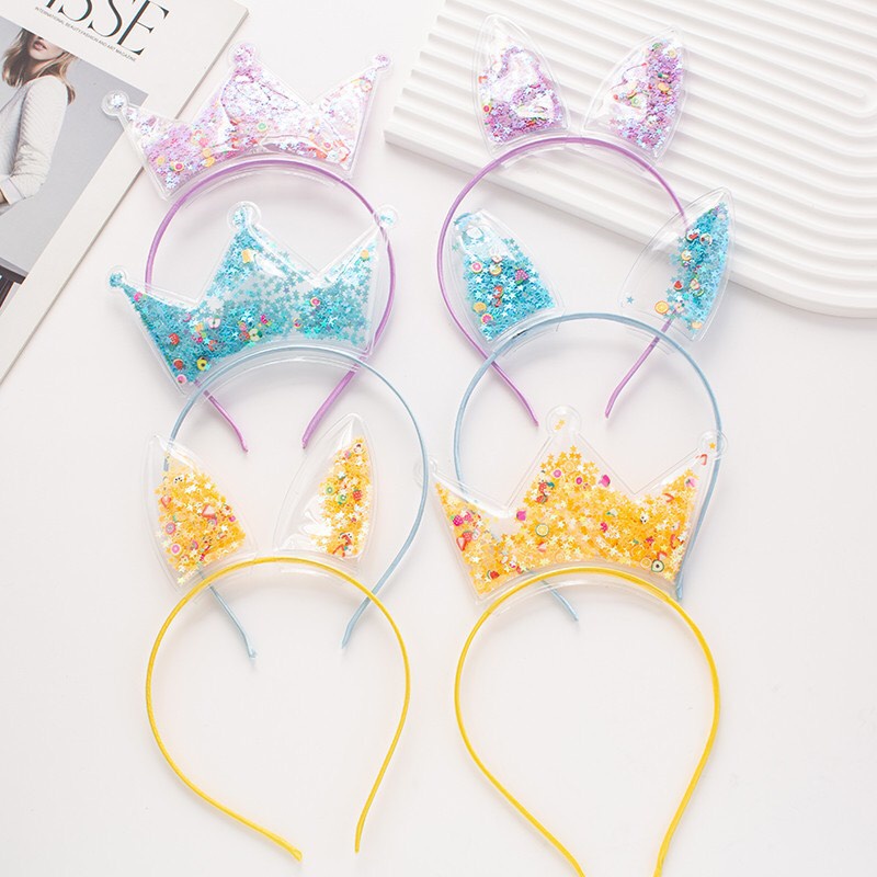 Bờm tóc cho bé gái hình vương miện, tai mèo, tai thỏ óng ánh đáng yêu Vivi House PKT01