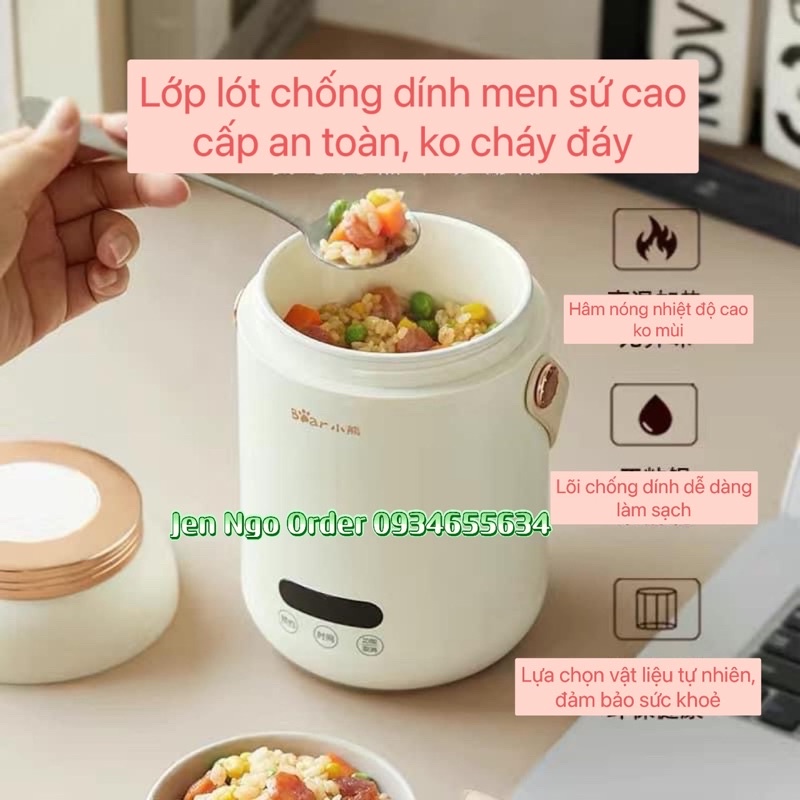 Nồi ủ cháo, hầm canh, chưng yến đa năng Bear 0,8l DRG-P08D1