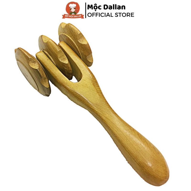 Cây lăn massage toàn thân 3 bánh gai đa năng làm từ gỗ thơm tự nhiên, Cây lăn mát xa bền đẹp