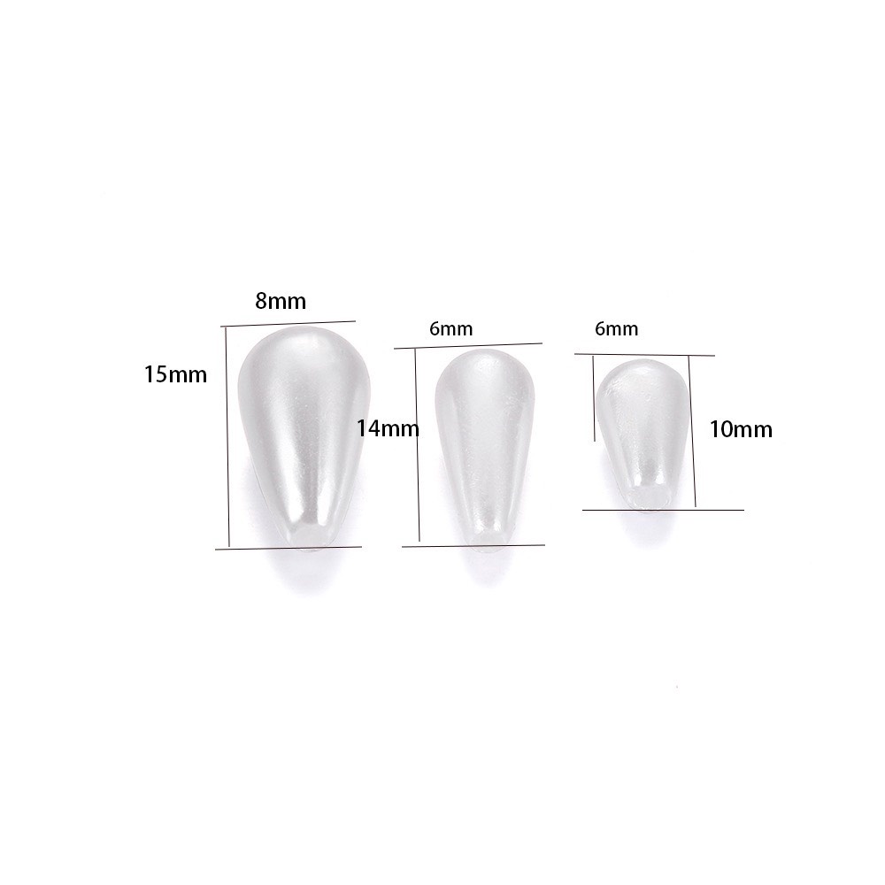Set 10 hạt hình giọt nước đục lỗ màu sắc ngọc trai làm đổ thủ công handmade DIY