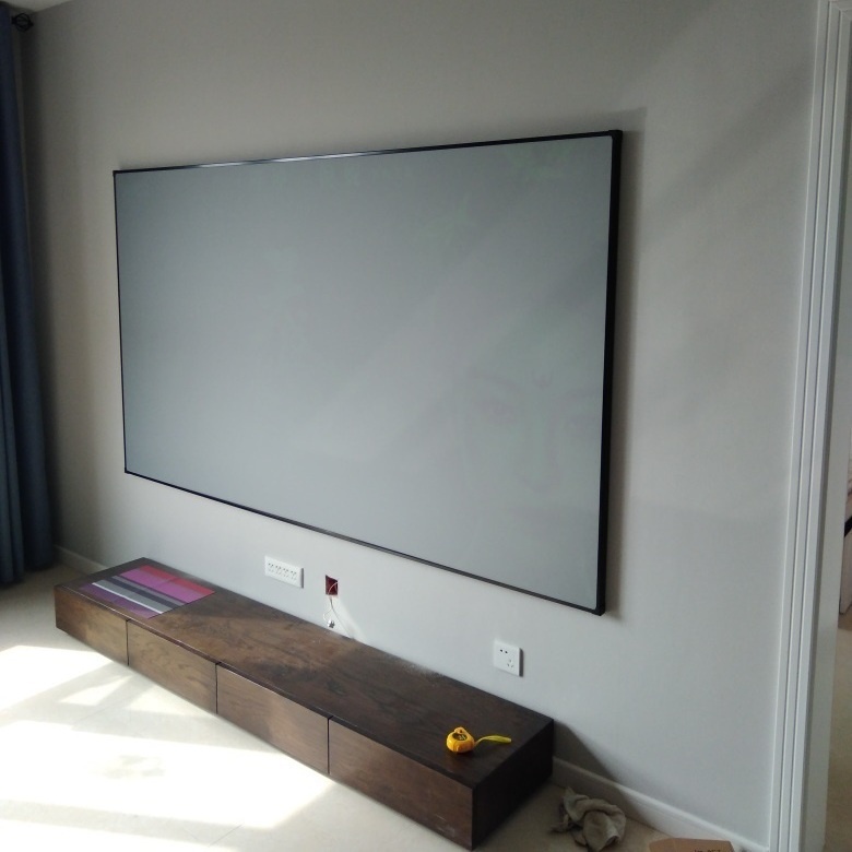 Màn chống sáng 92/100/110/120/150 inch khung kim loại siêu hẹp hình máy chiếu HD gia đình