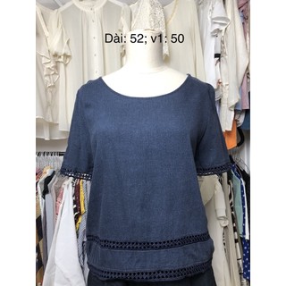 Áo sơ mi kiểu si tuyển 2hand dáng croptop, phối ren