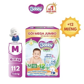 Bỉm quần Bobby Mega Jumbo  size M112+4/M112+8