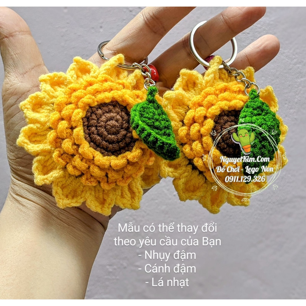🌻Móc Chìa Khoá Len Hoa Hướng Dương Handmade Crochet🌻