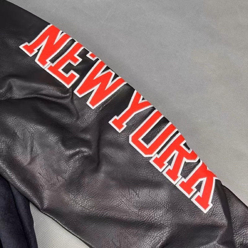 Áo bomber Jacket MLB - Varsity bóng chày trần bông tay da logo thêu nam nữ Unisex