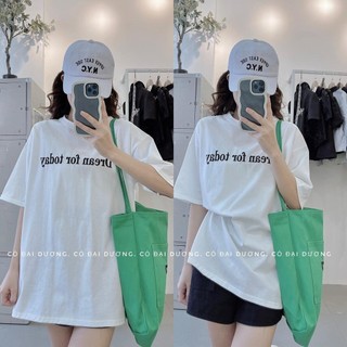 Áo thun nữ Dr.ea.m of trắng ,áo phông cotton su chất trơn unisex form dáng thụng rộng tay lỡ chất màu đen trắng