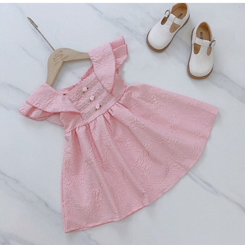 Váy sốp nhăn bồng cánh tiên bé gái 8-25kg