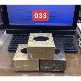Hộp đựng giấy ăn bọc da mẫu vuông (2 cỡ)