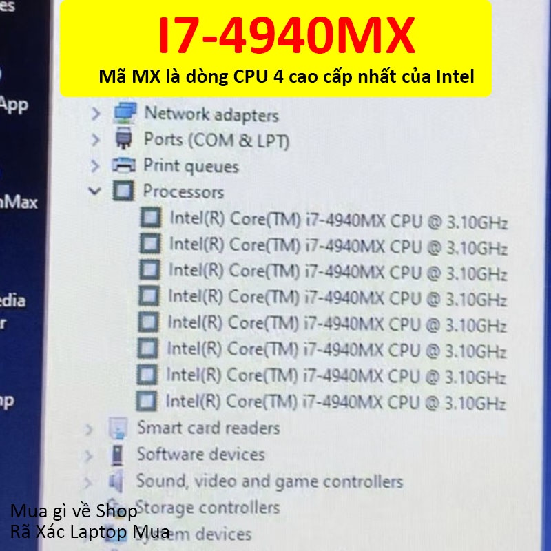 CPU Core I7 4940mx Thế Hệ 4 Nâng Cấp Laptop Dell M4800 M6800 Laptop HP Clevo Thinkpad