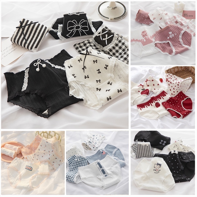 Quần Lót Cotton Cao Cấp Kháng Khuẩn thoáng khí họa tiết cute điệu đà quần chíp bé gái từ 10 tuổii