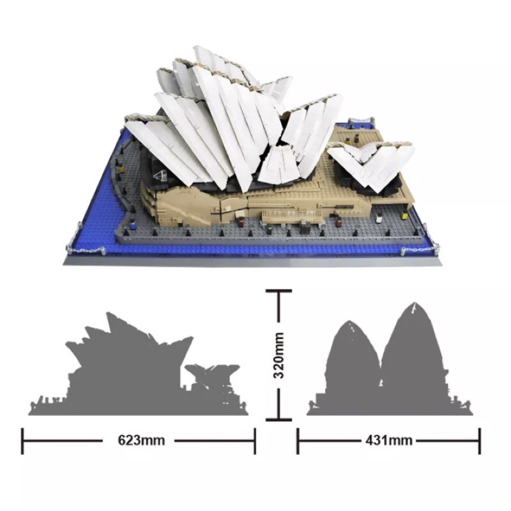 Xếp Hình Wange 8210 Nhà Hát Con Sò Opera House 2937 Mảnh