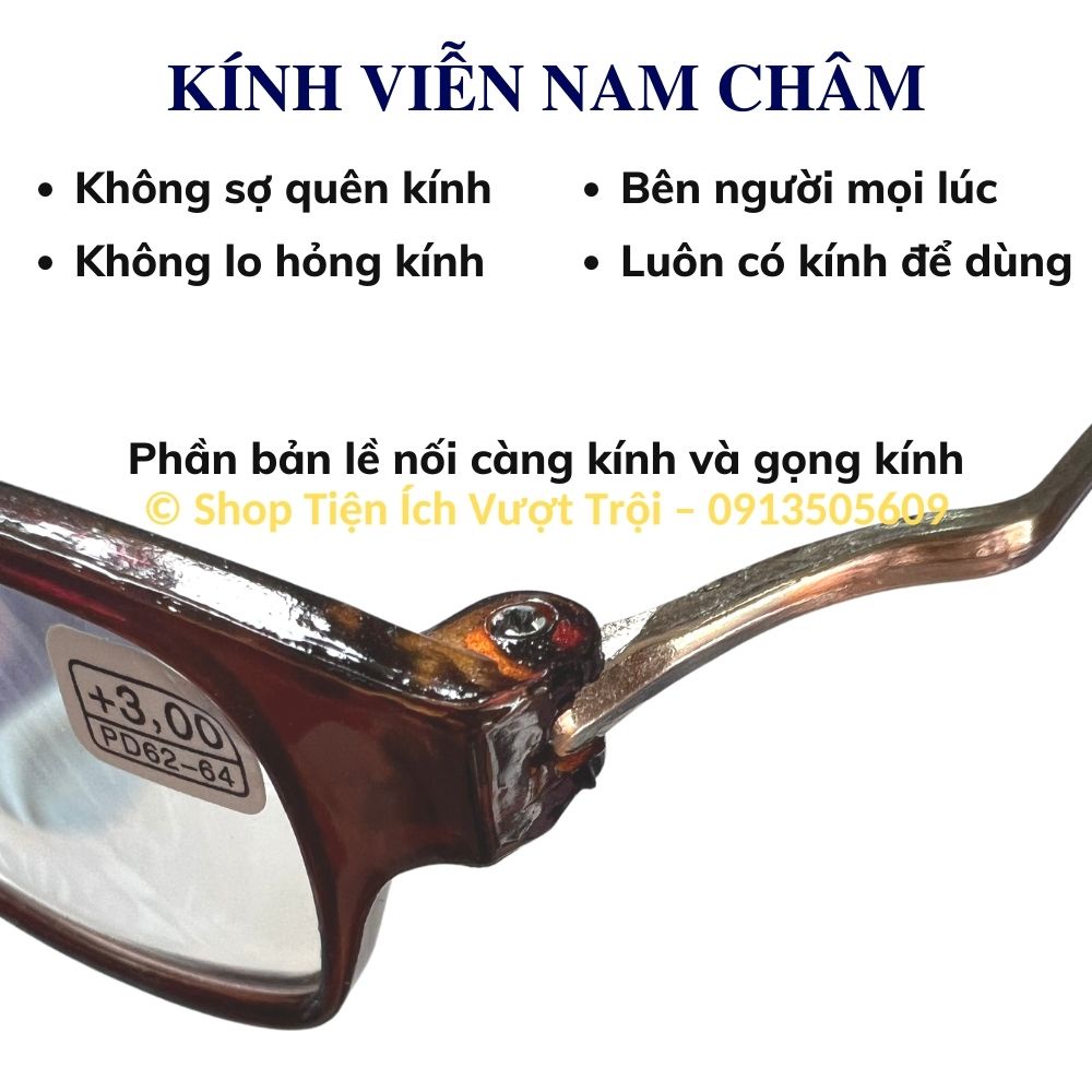 Kính viễn nam châm đầy đủ các số, kính lão đeo trên cổ, gọng kính tách rời, tiện dụng-Tiện Ích Vượt Trội