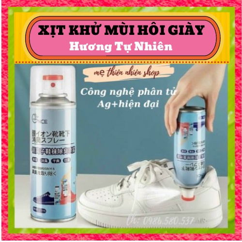 Chai Xịt Hết Mùi Hôi Giày Dép, Ngừa Hôi Chân ,Tủ Kệ Để Giày Công Nghệ Nano Bạc không gây kích ứng da, dung tích 260ml