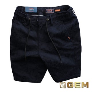 Quần short nam kaki lưng thun co giãn, quần đùi nam chất kaki lưng thun thoải mái Xanh than họa tiết