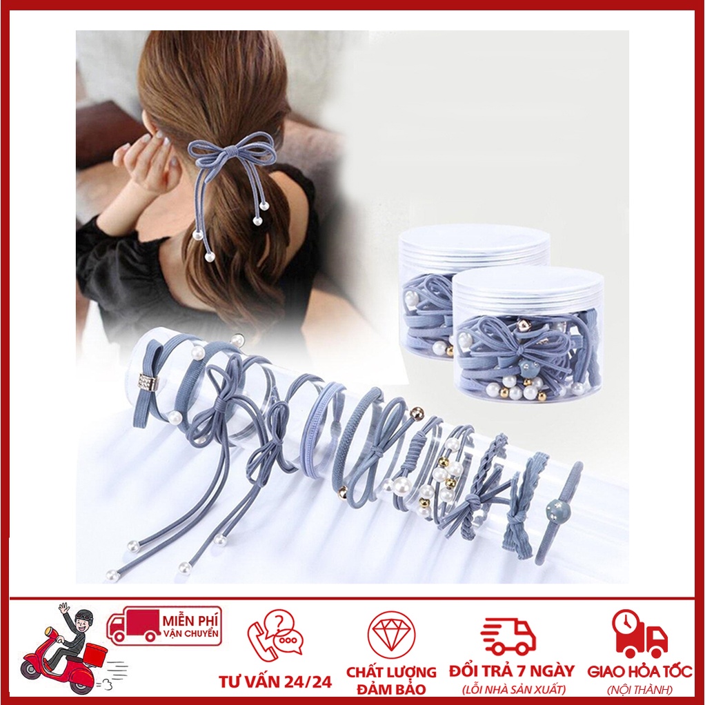 ⛔GIADUNGHOANGMAI⛔ Hộp 12 chun buộc tóc nữ (LOẠI NGƯỜI LỚN)