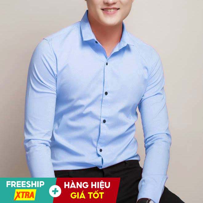 Áo Sơ Mi Nam Vải Lụa Cao Cấp Chống Nhăn