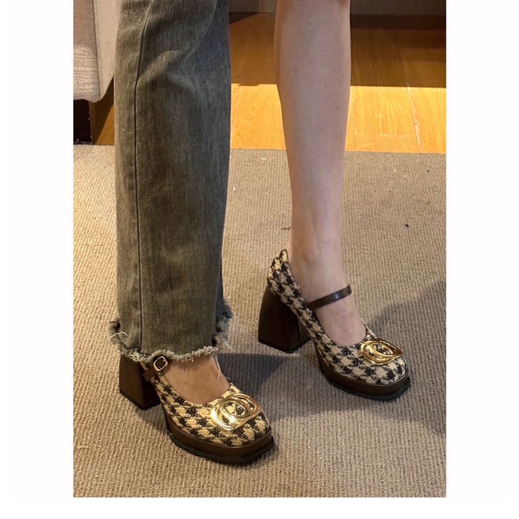 Giày Cao Gót Mũi Vuông Thời Trang Dành Cho Nữ