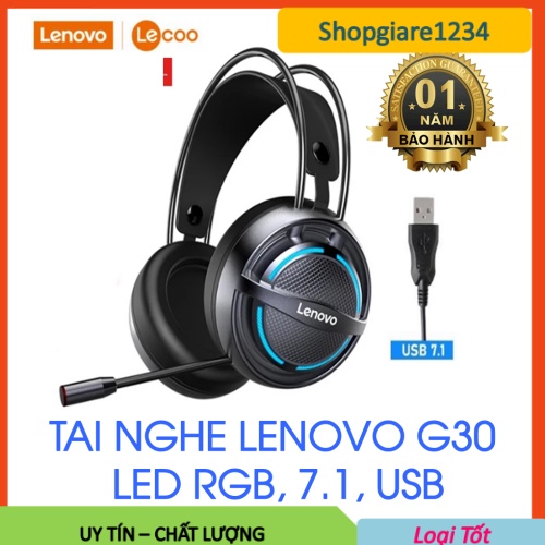 Tai nghe Chụp tai  7.1 LENOVO G30 có Đèn LEd, micro chuyên dành cho game thủ