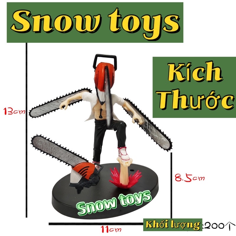 Mô hình Chainsaw Man - Nhân vật Denji hóa Quỷ cưa máy 2 đầu thay thế - Kích thước Denji - Fullbox