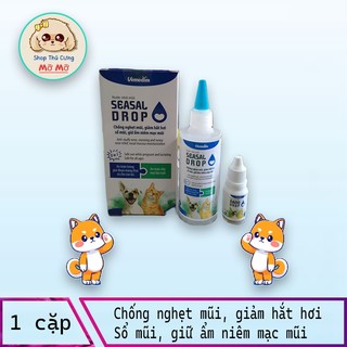 Seasal Drop nước nhỏ mũi chó mèo giúp chống nghẹt mũi, giảm hắt hơi, sổ mũi, giữ ẩm niêm mạc mũi - Cặp 2 lọ