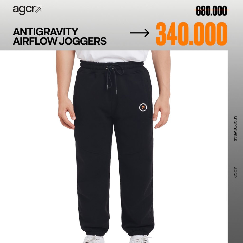 Quần jogger thể thao nam AGCR quần thun nỉ thoáng khí linh hoạt dáng dài AGCR AIRFLOW JOGGERS - BLACK