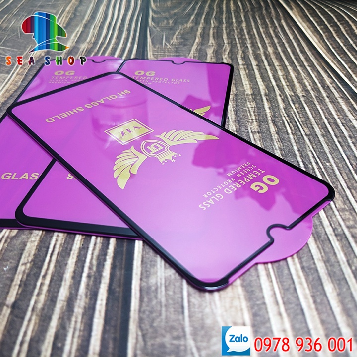 Kính cường lực cao cấp OG tím cho Vivo Y12, Y12s, Y20, Y20i, Y20s, Y30, Y50s, Y72- Độ cứng cao, Cảm ứng mượt mà