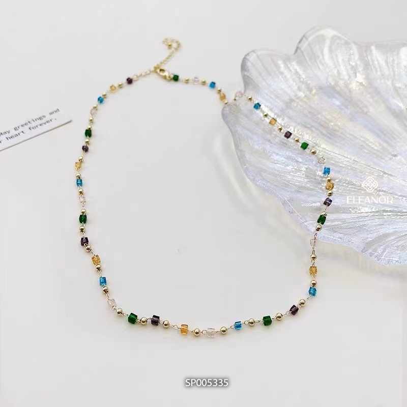Dây chuyền nữ đính hạt cườm Eleanor Accessories dạng chuỗi hạt nhiều màu sắc phụ kiện trang sức 5335
